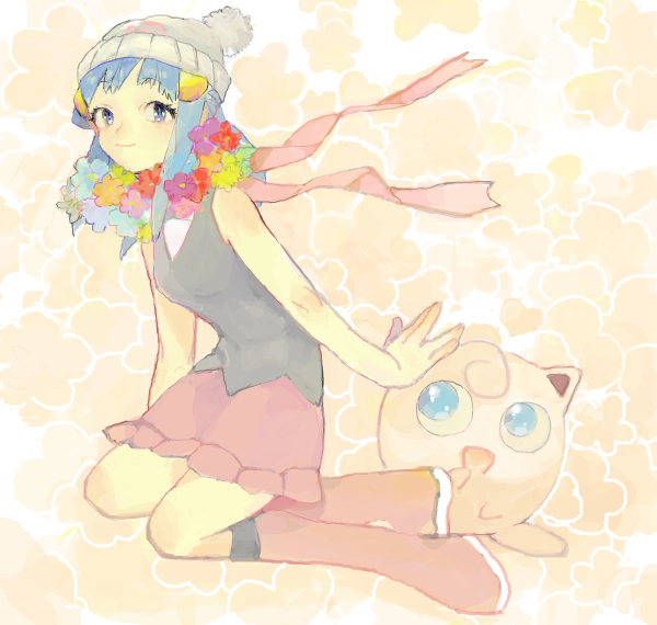 dawn and jigglypuff (pokemon and 1 more) drawn by niko-min-i