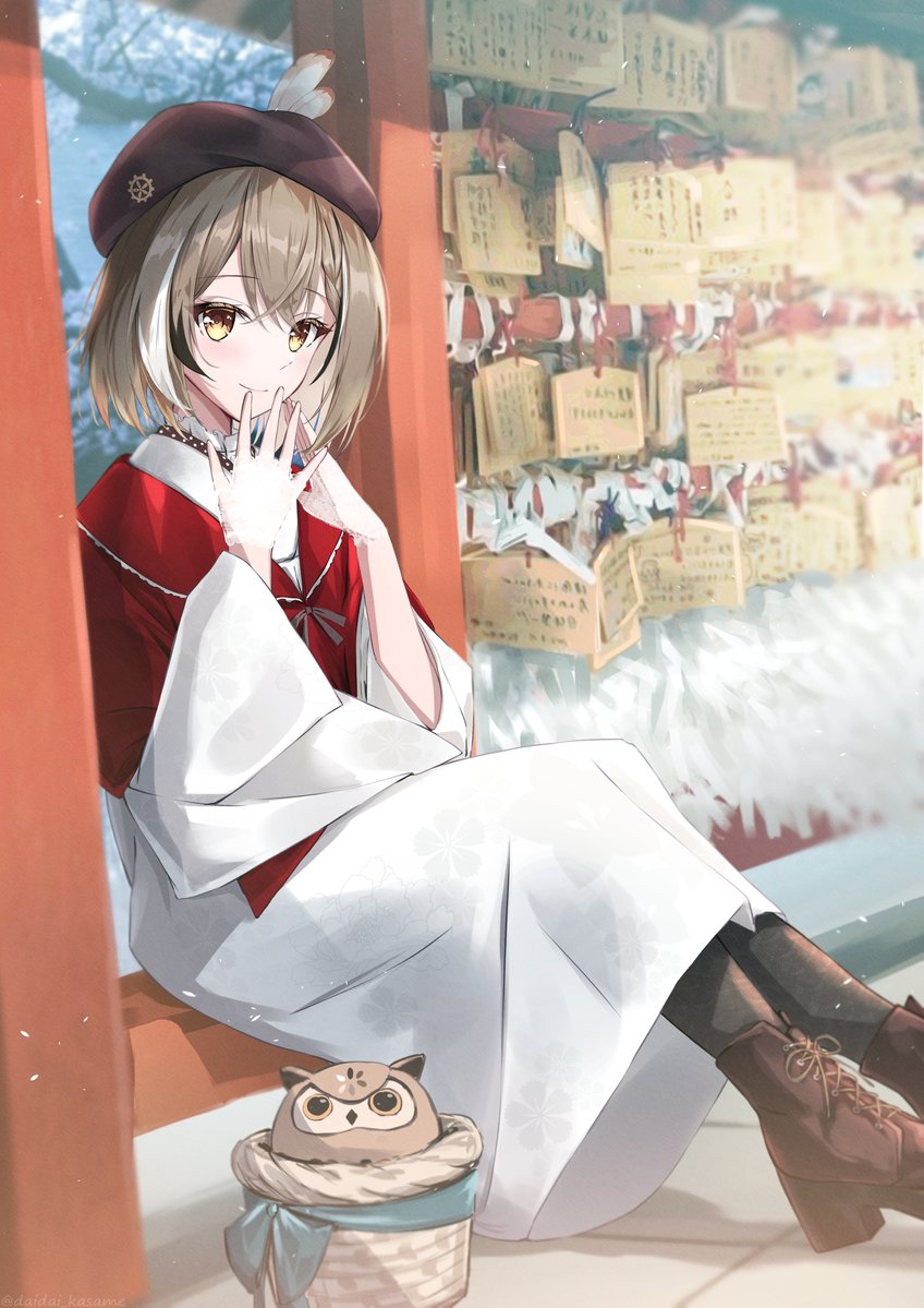 nanashi mumei and hootsie (hololive and 1 more) drawn by daidai_(daidai826)