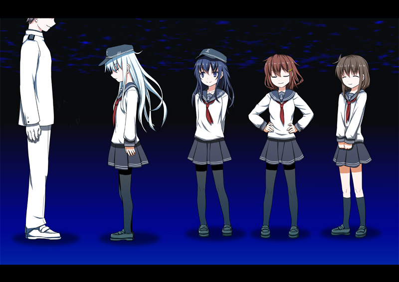 admiral, hibiki, inazuma, ikazuchi, and akatsuki (kantai collection) drawn by sumeragi_seisuke