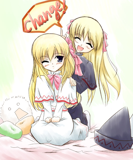 lily white, lily black, and kedama (touhou) drawn by heliotrope_(artist)