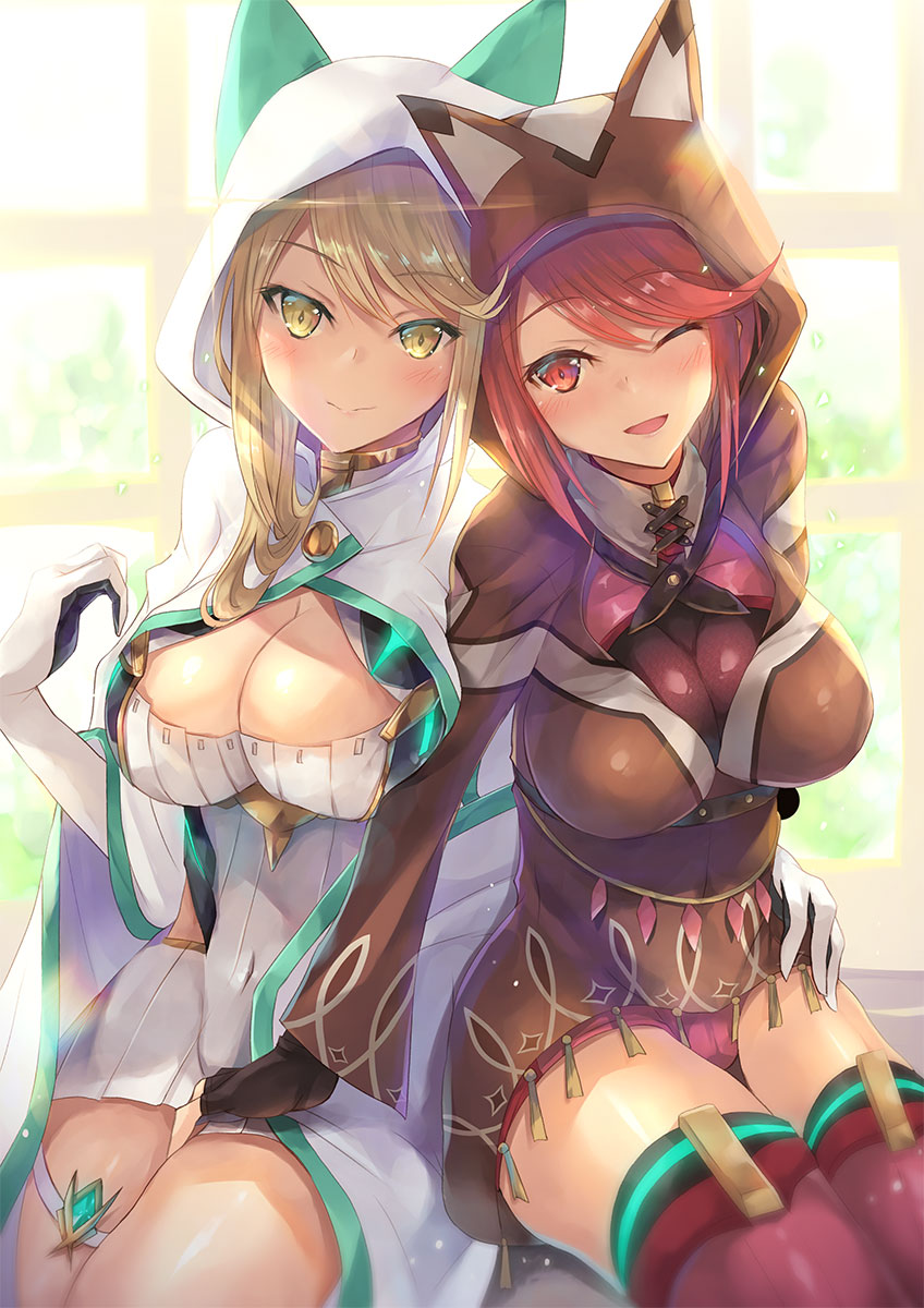 pyra and mythra (xenoblade chronicles and 1 more) drawn by inoue_takuya_(tactactak)