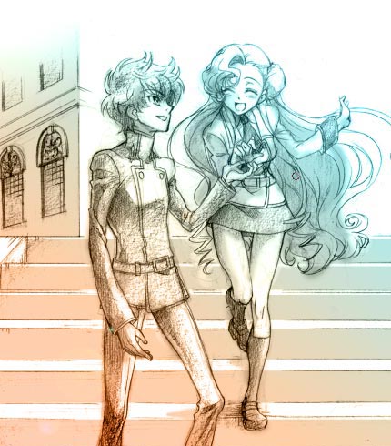 kururugi suzaku and euphemia li britannia (code geass) drawn by hisaki_yukari
