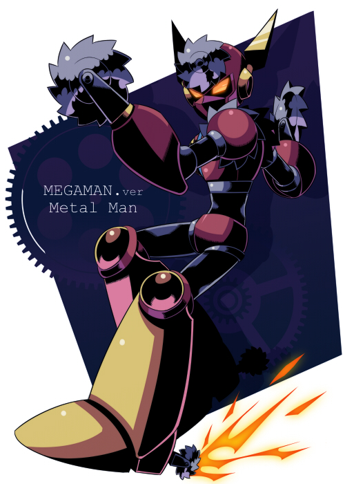 metal man (mega man and 1 more) drawn by tsubasuke