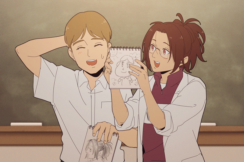 hange zoe and moblit berner (shingeki no kyojin and 1 more) drawn by hanpetos