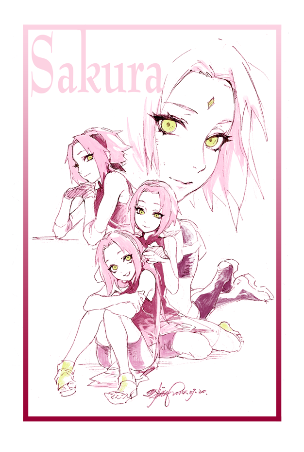 haruno sakura (naruto and 1 more) drawn by fishine
