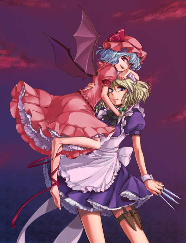 remilia scarlet and izayoi sakuya (touhou) drawn by matilda_(matildax)