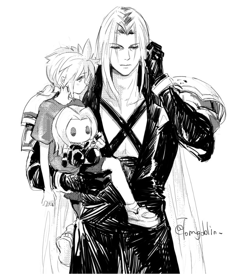 cloud strife and sephiroth (final fantasy and 2 more) drawn by tomgoblin