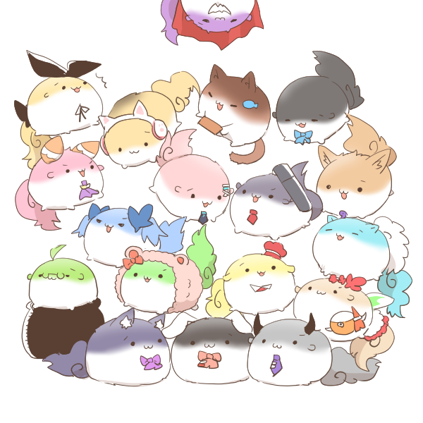 tsukino mito, higuchi kaede, kenmochi touya, shizuka rin, morinaka kazaki, and 13 more (nijisanji) drawn by rebecca_(keinelove)