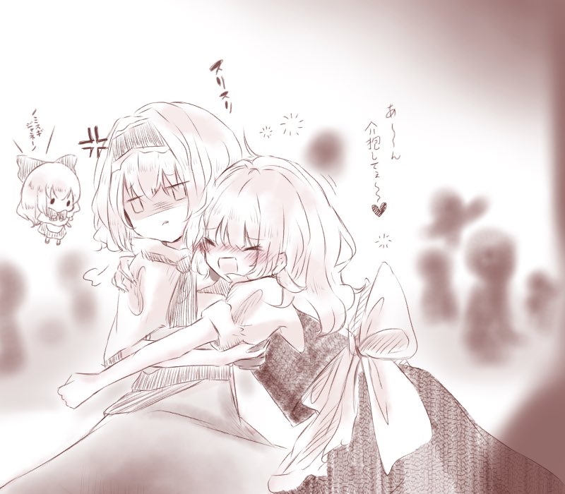kirisame marisa, alice margatroid, and shanghai doll (touhou) drawn by hananenmi