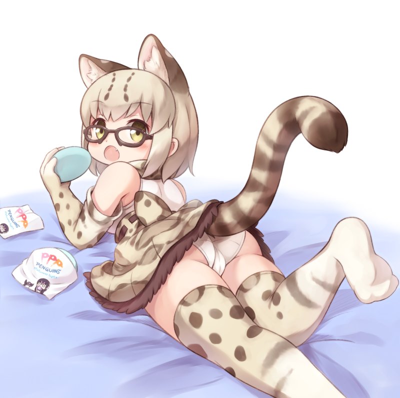 humboldt penguin, margay, and grape-kun (kemono friends) drawn by matsuu_(akiomoi)