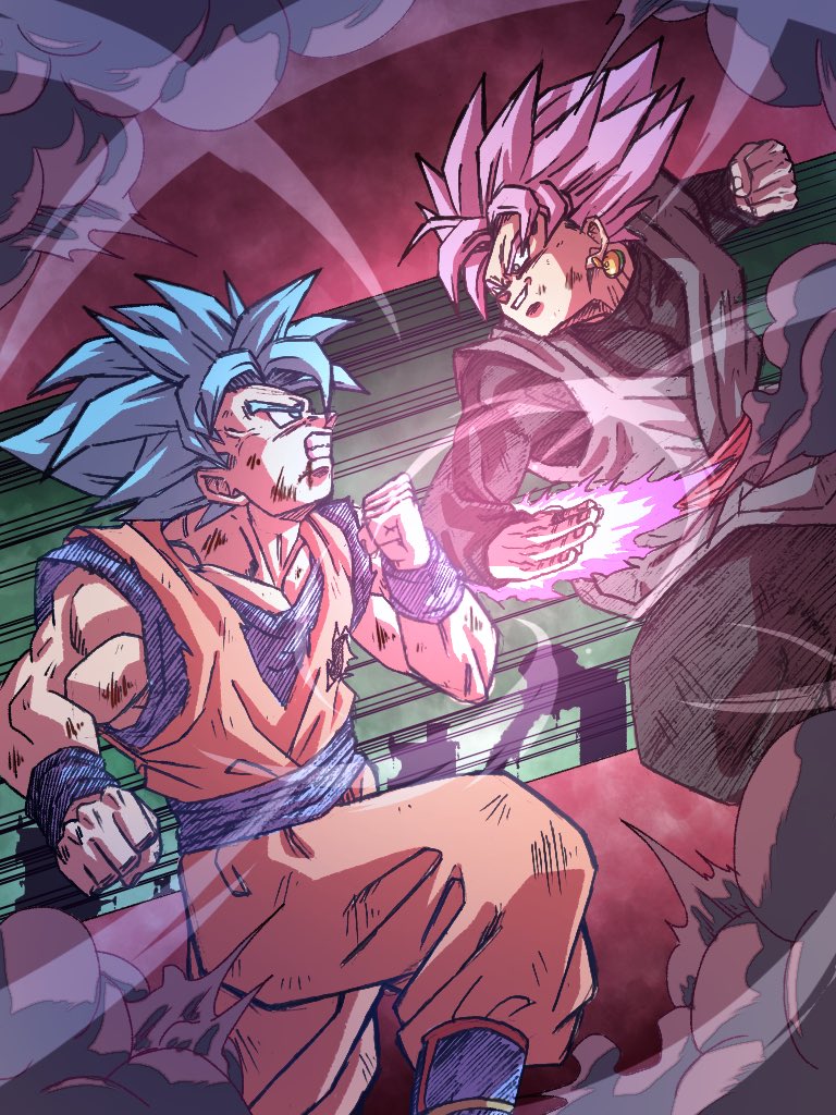 son goku and goku black (dragon ball and 1 more) drawn by yuyu09010316