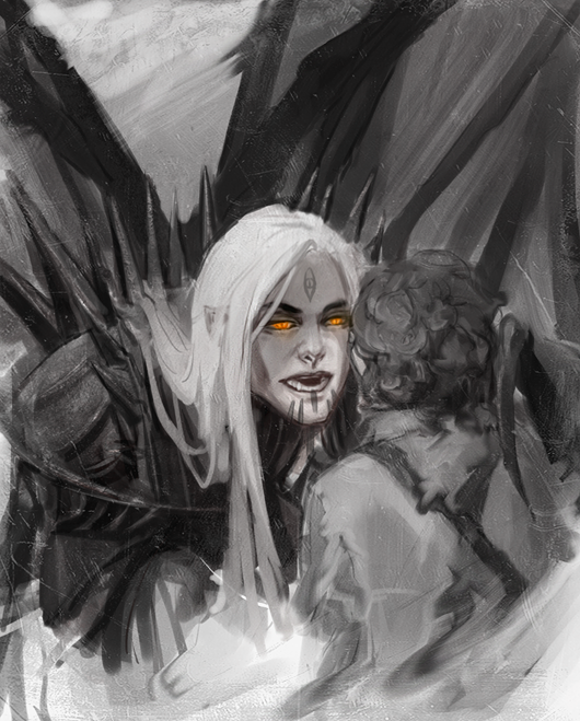 sauron and frodo baggins (tolkien's legendarium and 1 more) drawn by anastasiyacemetery