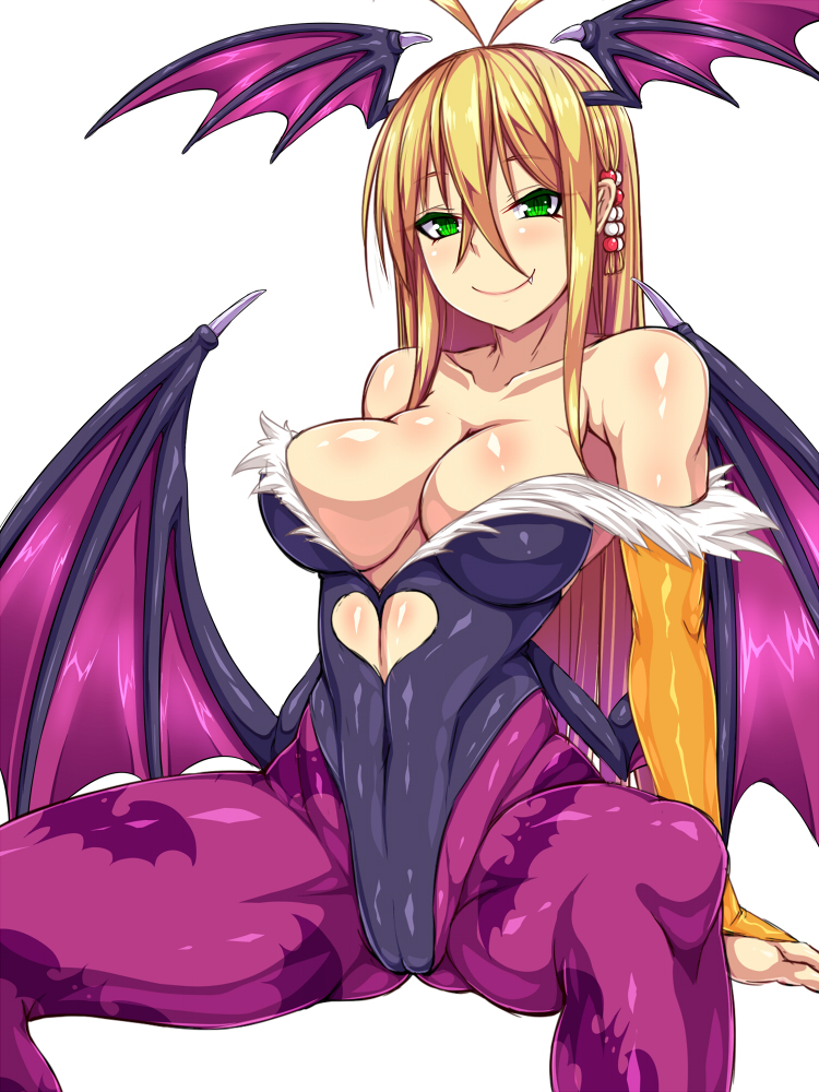 morrigan aensland and tsurumaki maki (voiceroid and 1 more) drawn by amau_(kosmos)