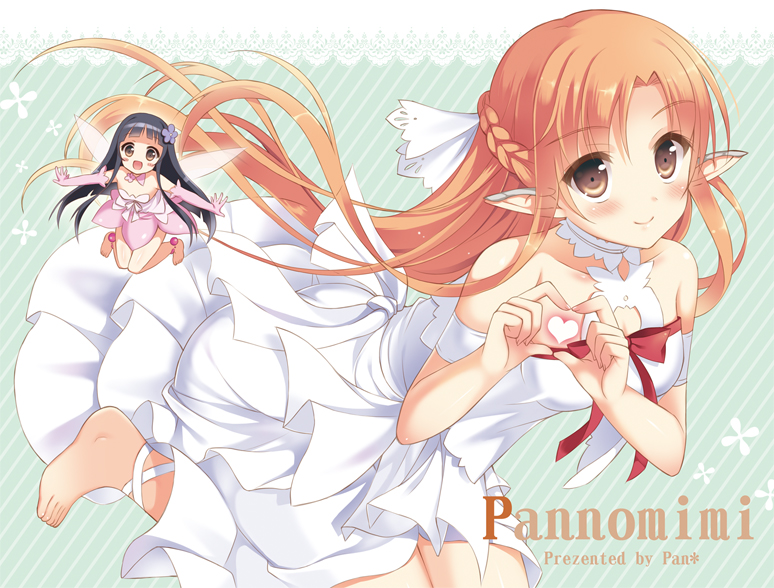 asuna, yui, and titania (sword art online) drawn by pan_(mimi)