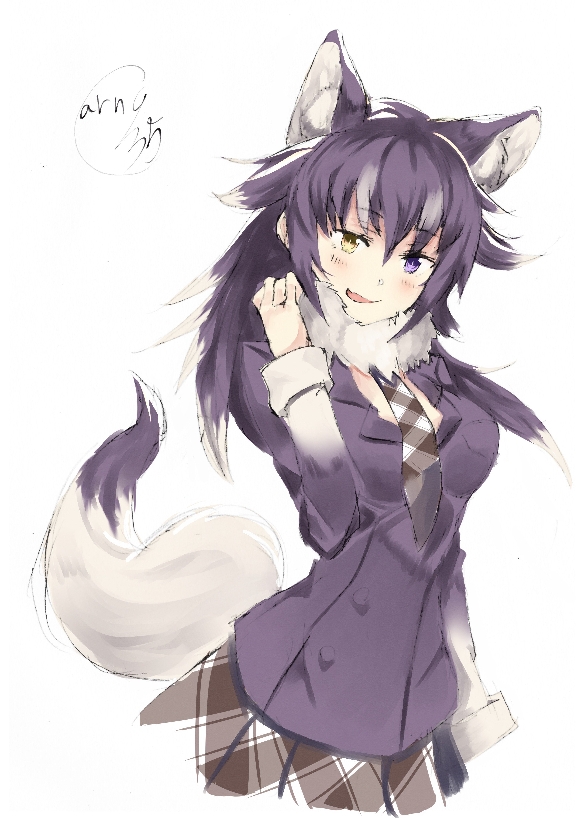 grey wolf (kemono friends) drawn by aranagi_(arng_4401)