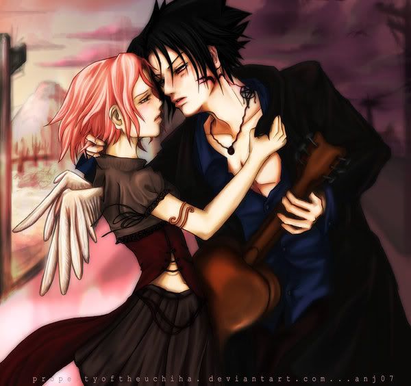haruno sakura and uchiha sasuke (naruto and 1 more) drawn by propertyoftheuchiha