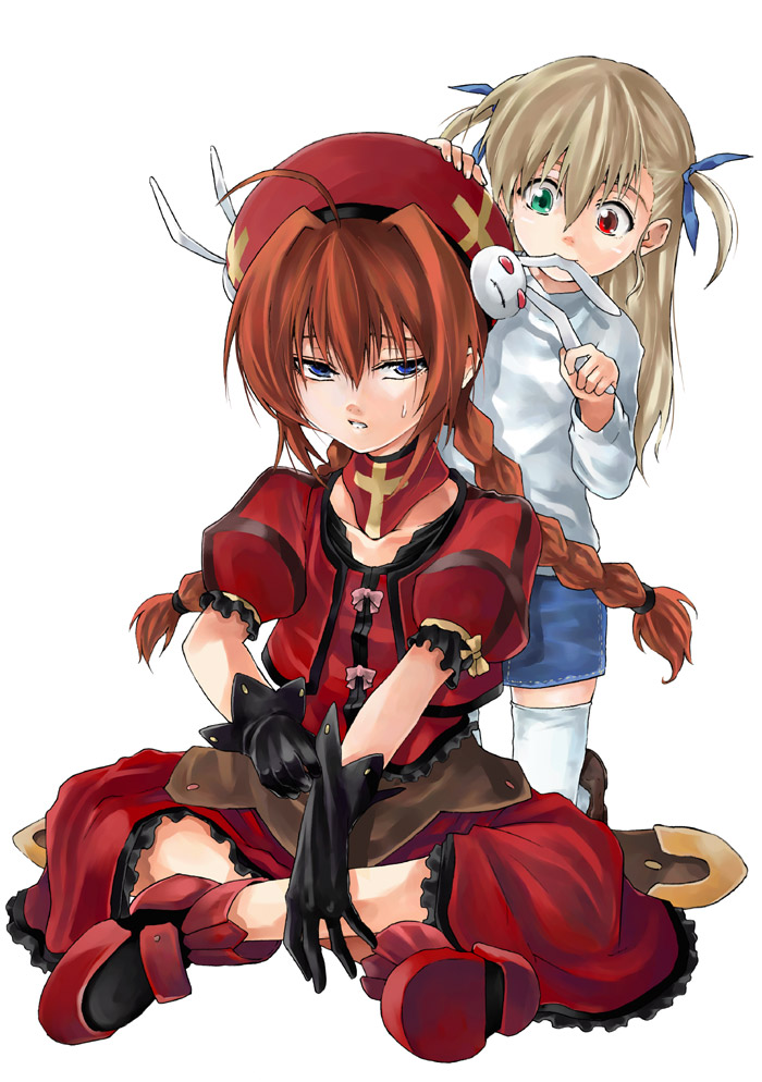 vita and vivio (lyrical nanoha and 1 more) drawn by kurokoeda