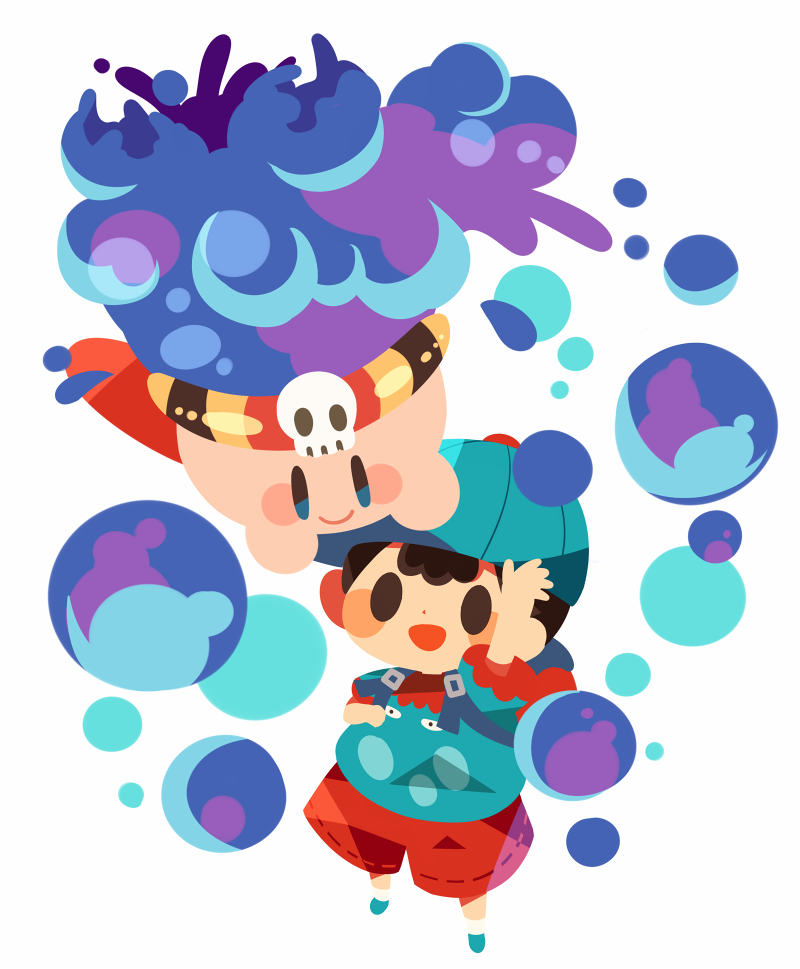 kirby, ness, and poison kirby (kirby and 4 more) drawn by hitofutarai