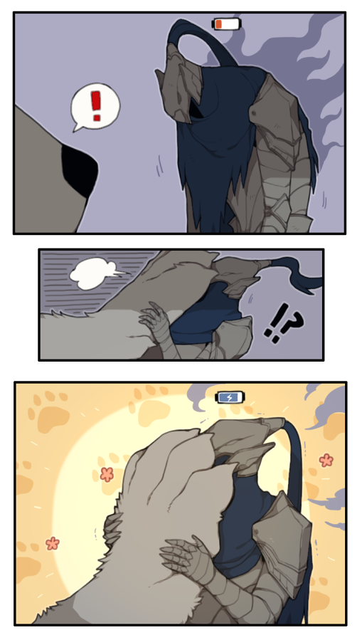 artorias the abysswalker and great grey wolf sif (dark souls and 1 more) drawn by donar0217