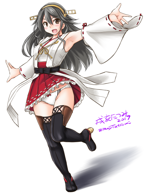 haruna and haruna kai ni (kantai collection) drawn by tatsumi_ray