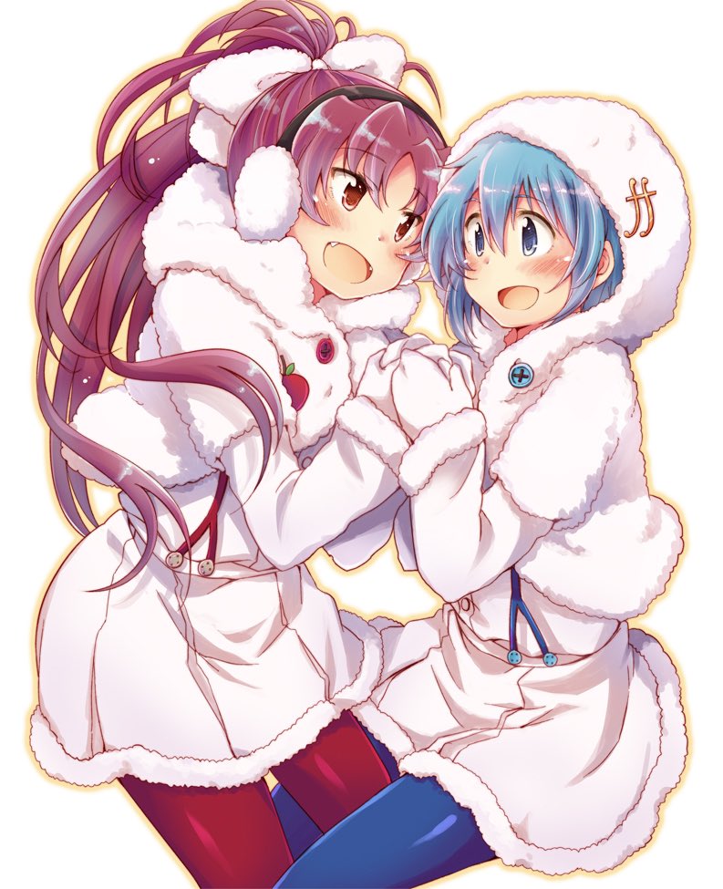 miki sayaka and sakura kyoko (mahou shoujo madoka magica) drawn by pikachi