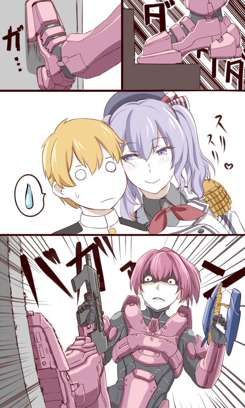 admiral, kashima, shiranui, little boy admiral, and master chief (kantai collection and 1 more) drawn by ishii_hisao