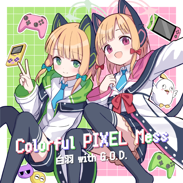 momoi, midori, and peroro (blue archive) drawn by tadashisa