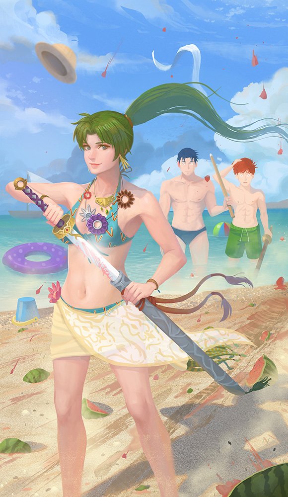 lyn, eliwood, and hector (fire emblem and 2 more) drawn by yagaminoue