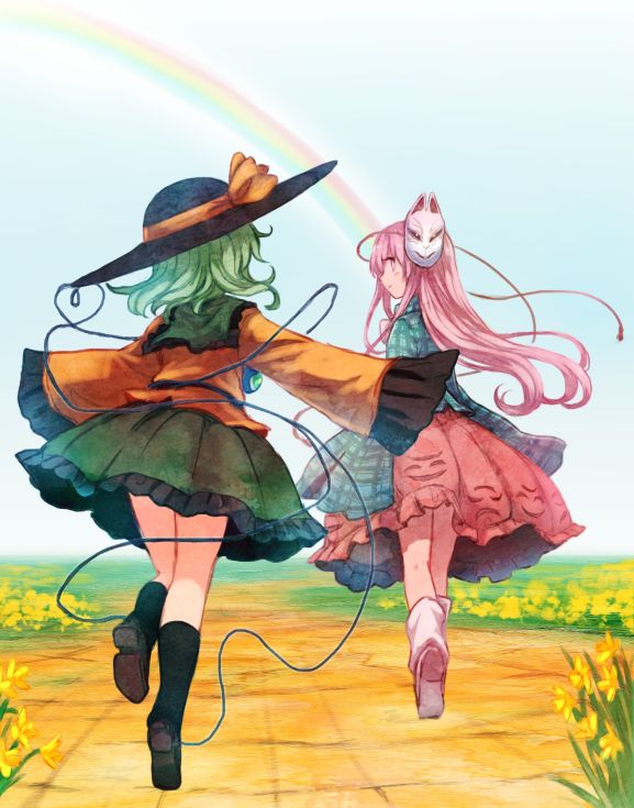 komeiji koishi and hata no kokoro (touhou) drawn by terrajin