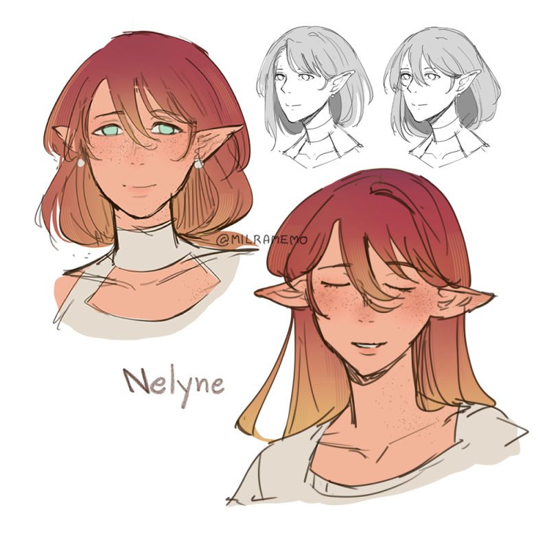 nelyne (original and 1 more) drawn by milramemo