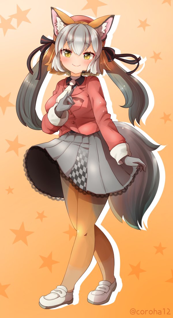 island fox (kemono friends and 1 more) drawn by coroha