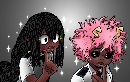 asui tsuyu and ashido mina (boku no hero academia) drawn by imonly5feet