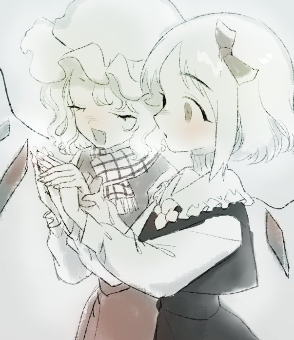 flandre scarlet and rumia (touhou) drawn by carbonara_hontyotyo