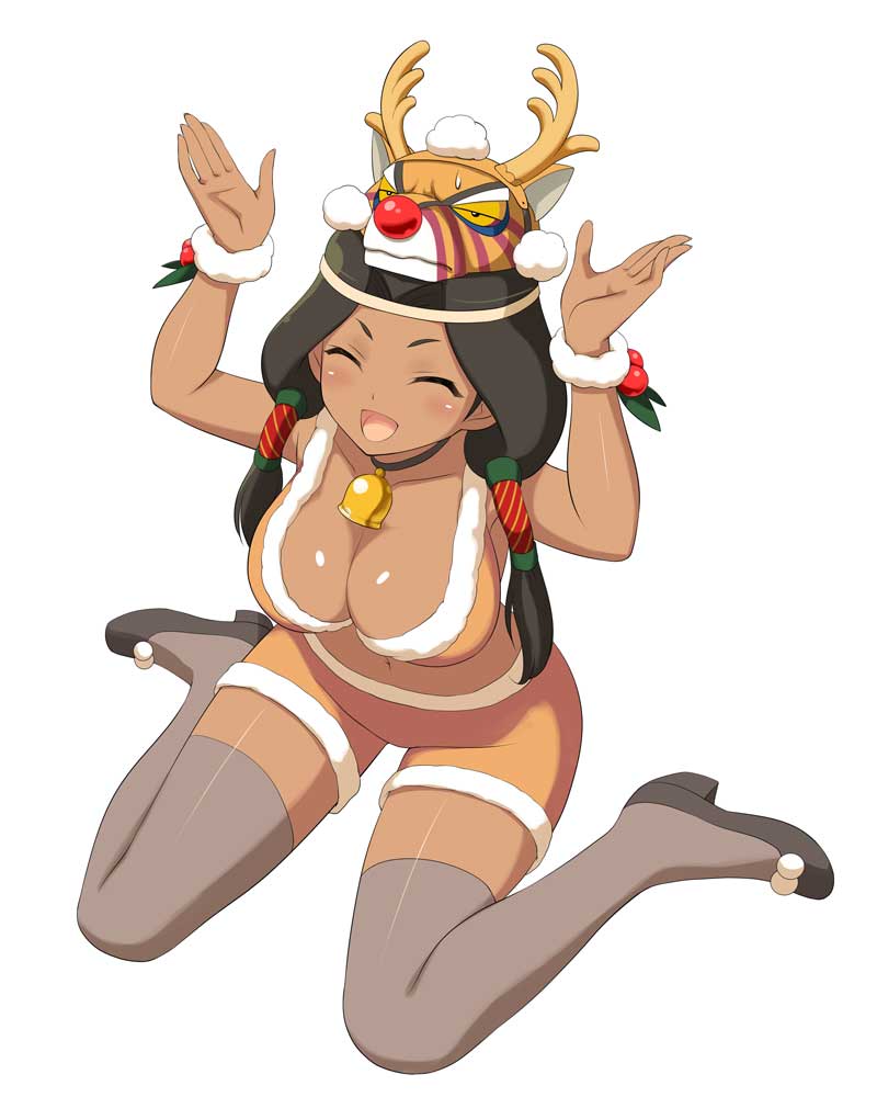 rudolph the red nosed reindeer and matsuri (senran kagura and 1 more) drawn by yaegashi_nan