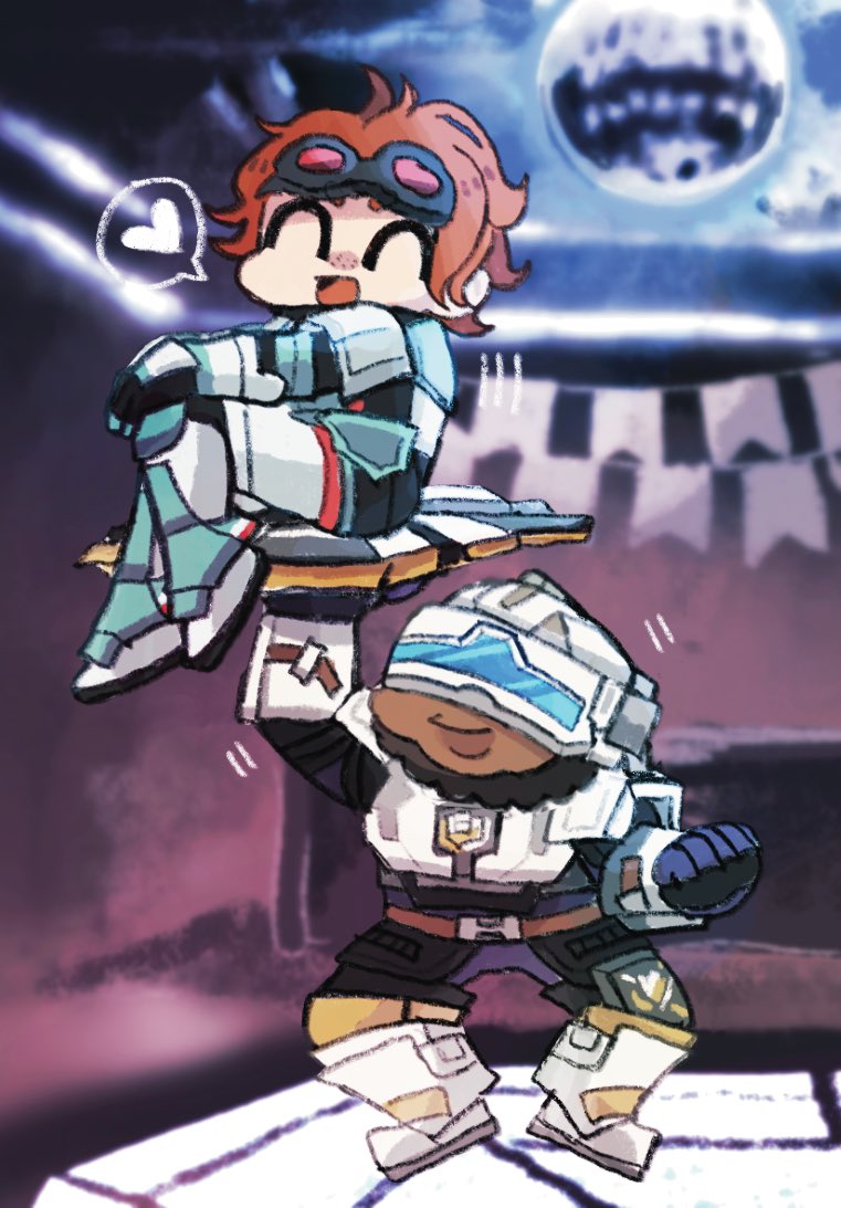 horizon and newcastle (apex legends) drawn by andonkurage