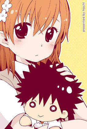 misaka mikoto and kamijou touma (toaru majutsu no index and 1 more) drawn by nae_(rno)