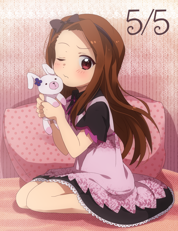 minase iori and usa-chan (idolmaster) drawn by hiiringu