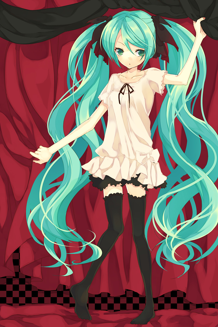 hatsune miku (vocaloid and 1 more) drawn by retei