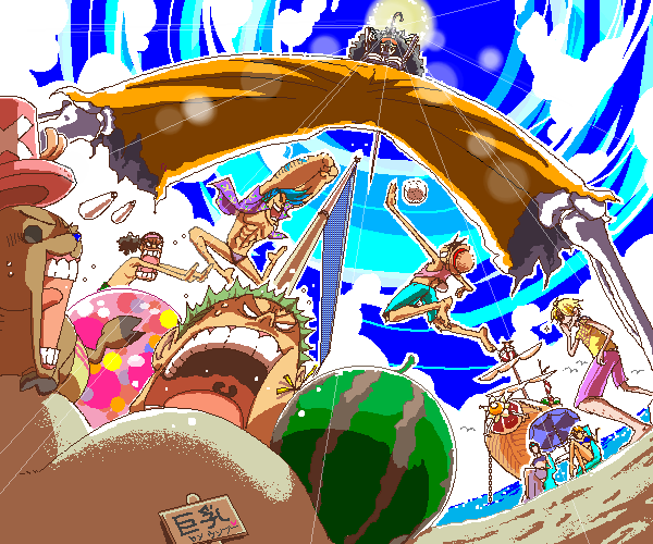 nami, monkey d. luffy, nico robin, roronoa zoro, sanji, and 5 more (one piece) drawn by codoyeo