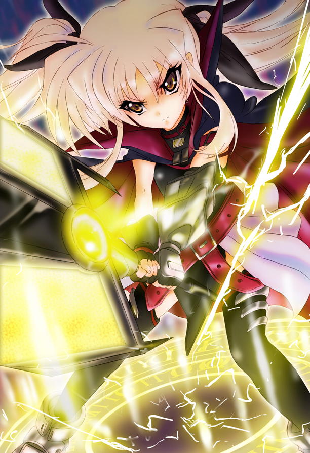 fate testarossa and bardiche (lyrical nanoha and 2 more) drawn by nanai