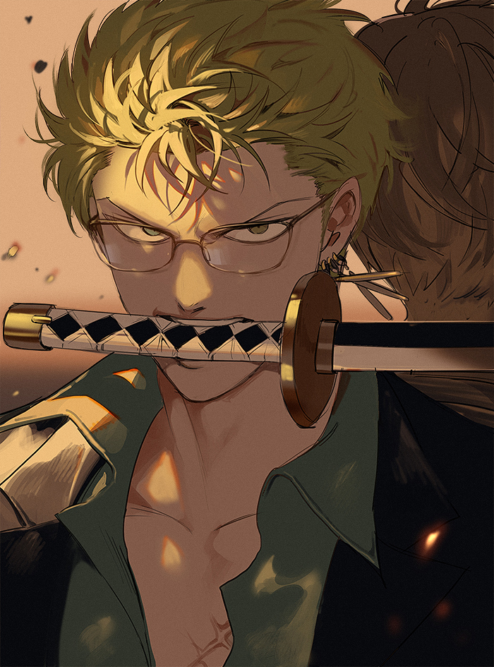 roronoa zoro (one piece) drawn by runa_(nori31291404)
