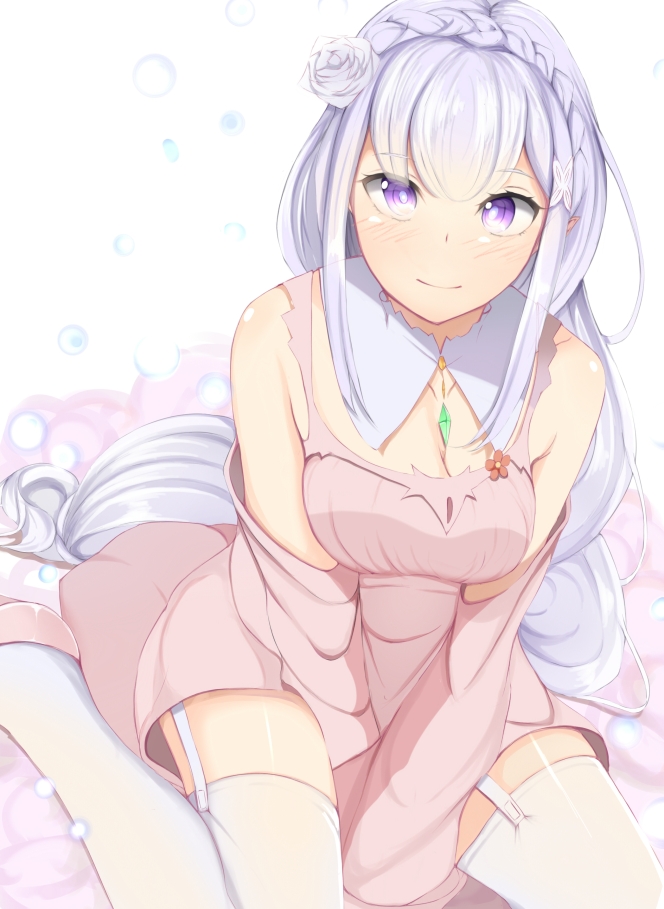 emilia (re:zero kara hajimeru isekai seikatsu) drawn by matsurika_(j297021302)