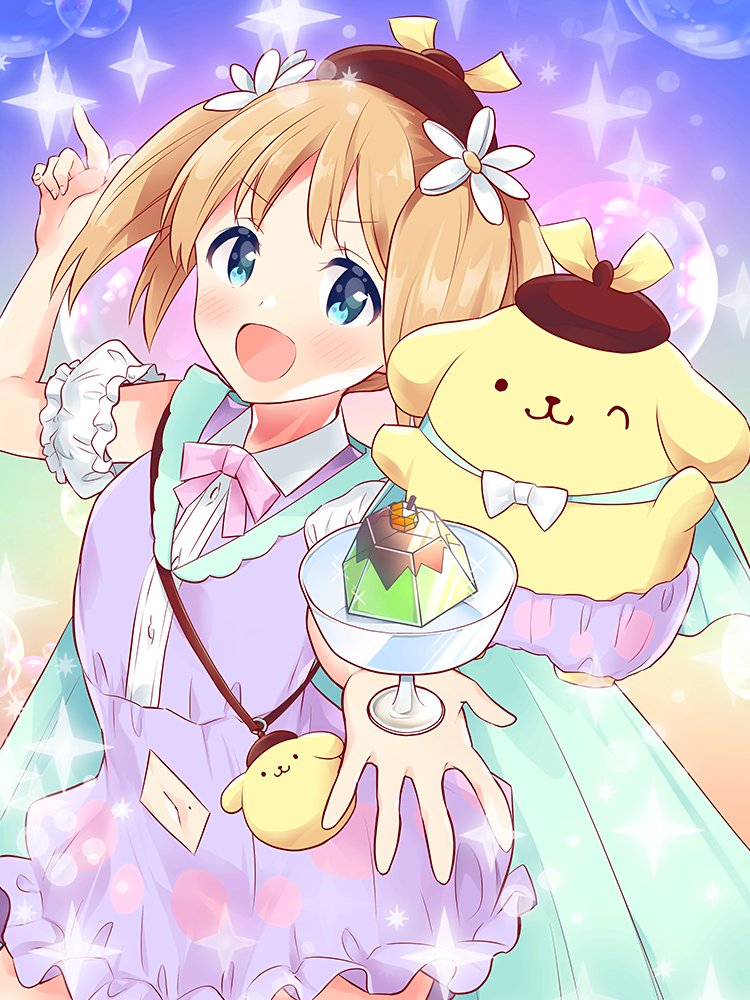 pompompurin and sonoda yuu (sanrio and 1 more) drawn by tachi_(gutsutoma)