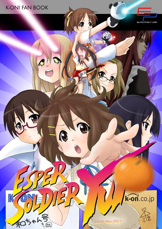 akiyama mio, nakano azusa, hirasawa yui, tainaka ritsu, kotobuki tsumugi, and 3 more (k-on! and 1 more) drawn by eunos