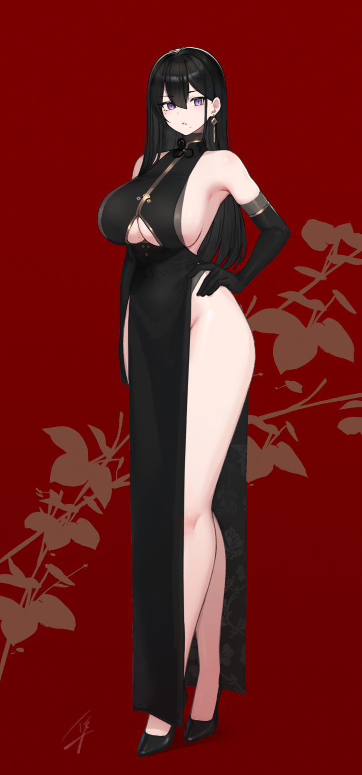 classy-black-haired girl (original) drawn by hayabusa_(vert_320)