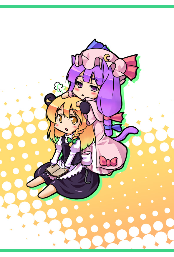 kirisame marisa and patchouli knowledge (touhou) drawn by hirase_yuu