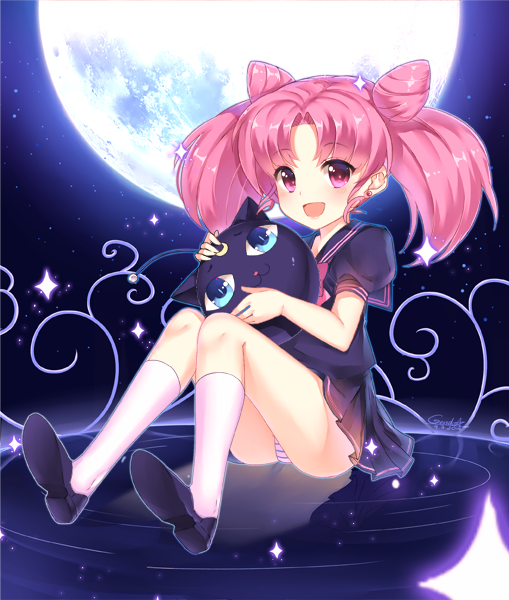 chibi usa and luna-p (bishoujo senshi sailor moon and 1 more) drawn by gendo0032