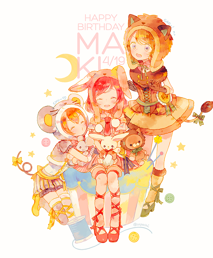 nishikino maki, hoshizora rin, and koizumi hanayo (love live! and 2 more) drawn by pechika