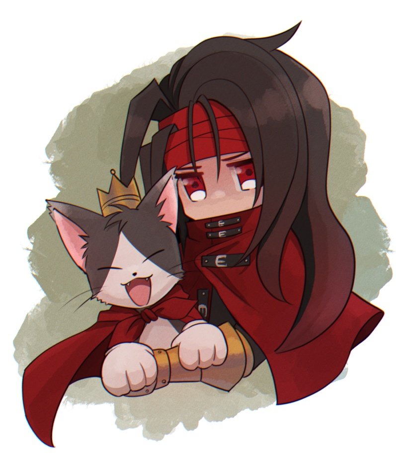 vincent valentine and cait sith (final fantasy and 3 more) drawn by gumin-zaburou