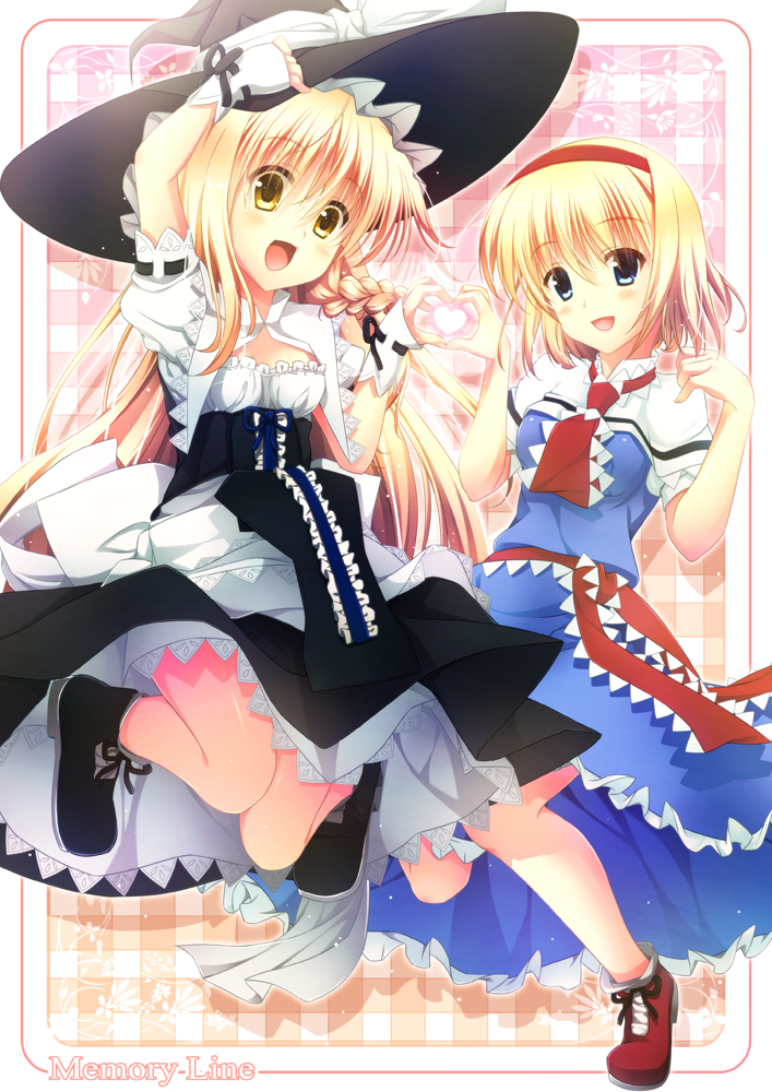 kirisame marisa and alice margatroid (touhou and 1 more) drawn by akane_hazuki